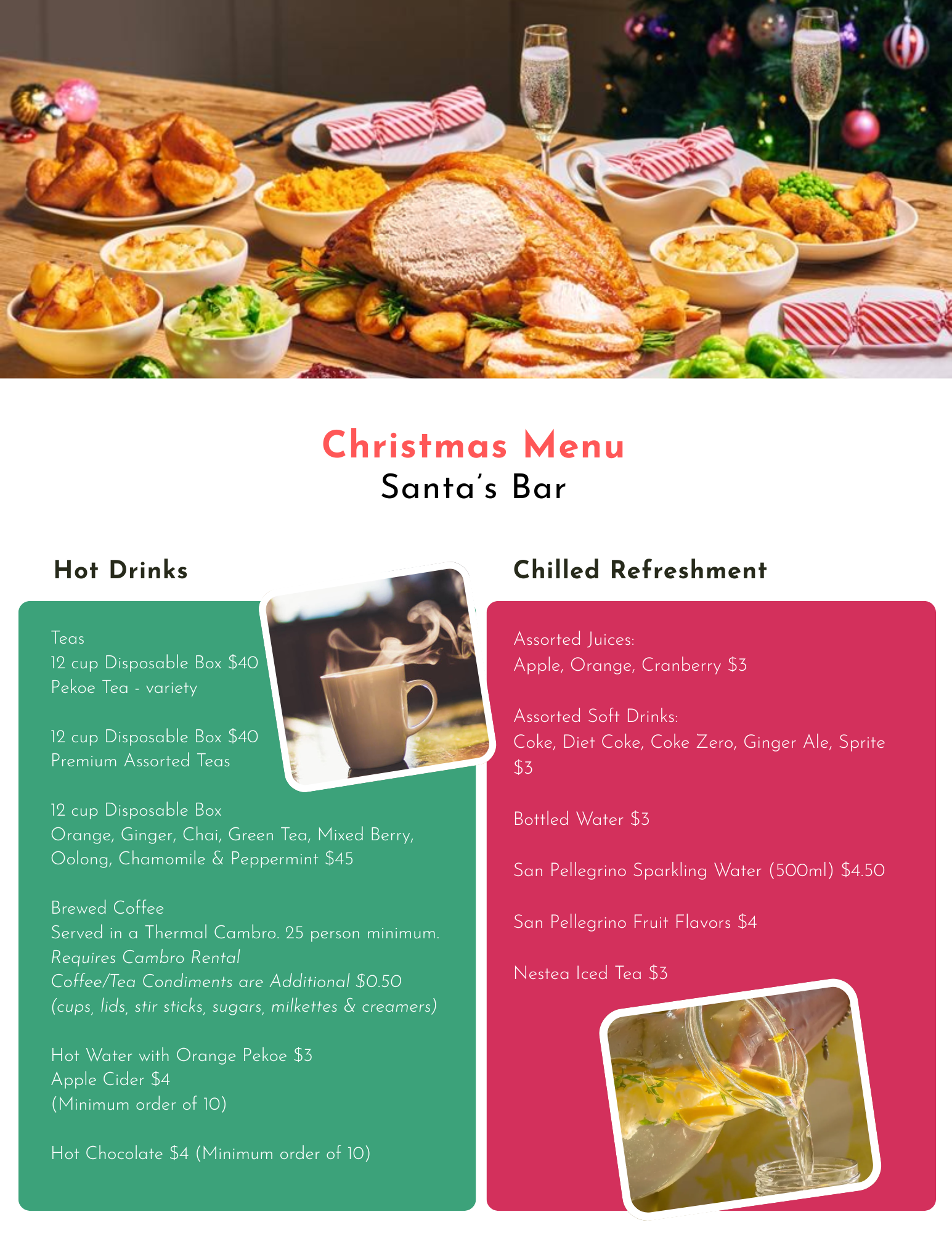 Christmas Menu Santa's Bar